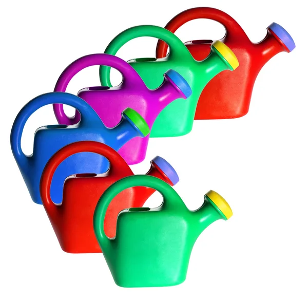 Plastic Watering Cans — Stock Photo, Image