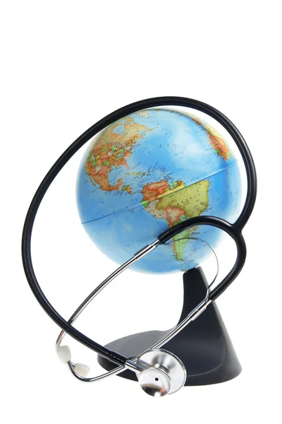 Globe and Stethoscope — Stock Photo, Image