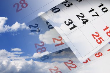 Calendar Pages and Clouds clipart