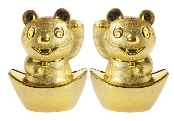 Gold Tiger Figurines — Stock Photo, Image