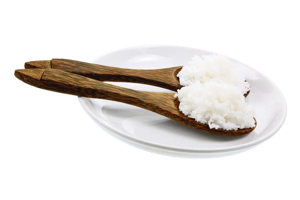 Gedünsteter Reis auf Teller — Stockfoto