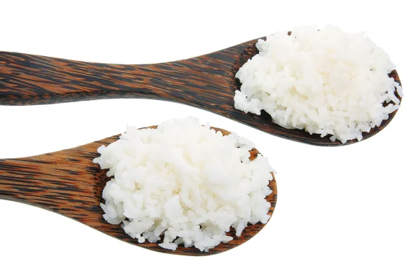 Holzlöffel mit Reis — Stockfoto