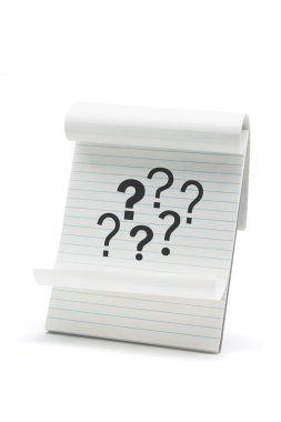 Note Pad with Question Marks clipart
