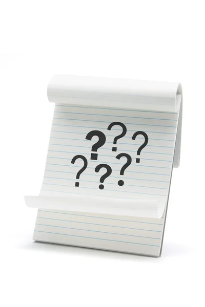 Note Pad with Question Marks — Stock Photo, Image