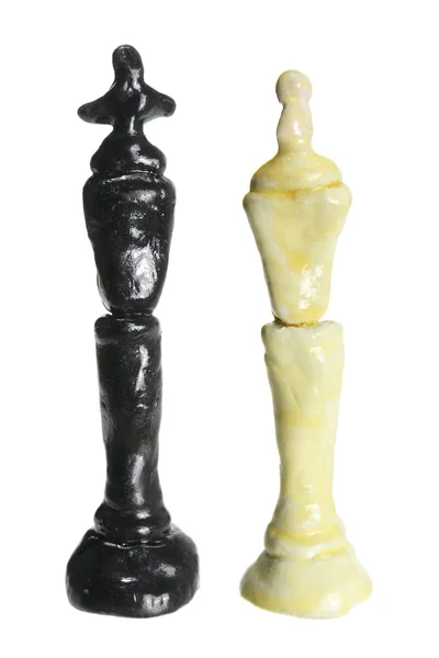Král a královna šachové figurky — Stock fotografie