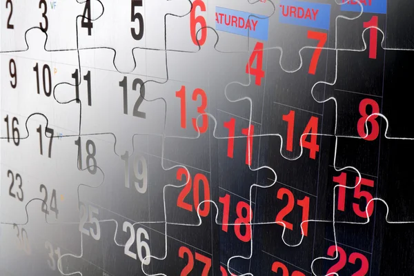 Jigsaw Puzzle and Calendar — Stock Photo, Image