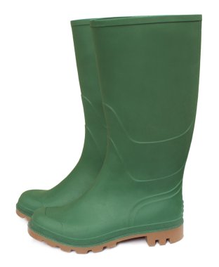 Pair of green rubber boots clipart