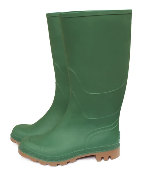 Pair of green rubber boots — Stock Photo, Image