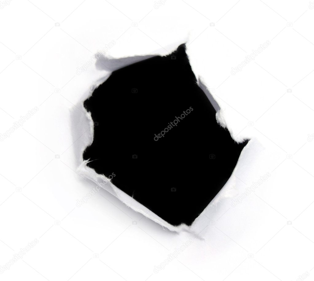 Black hole on a white paper