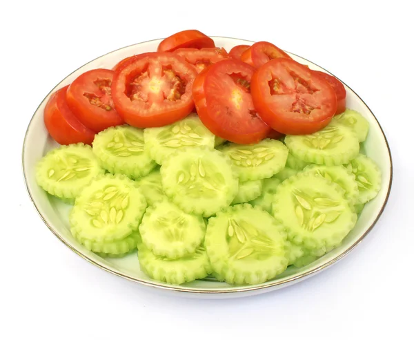 Sałatka z pomidorów i ogórków — Zdjęcie stockowe