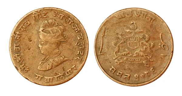 Старий Індійська монета сімдесяті століття — стокове фото