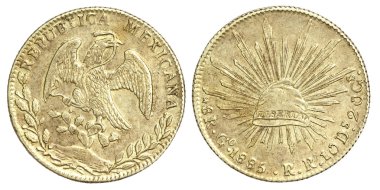 Old Coin of Mexican 8 Reales 1885 clipart