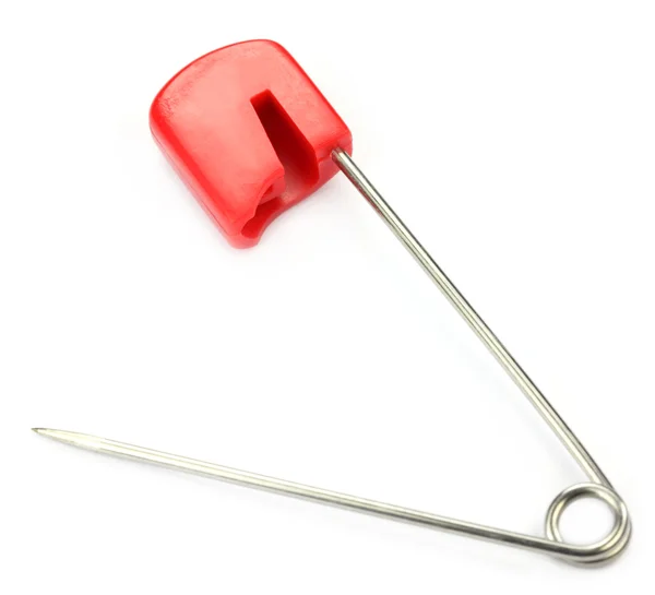 Red safety pin — Stock Photo, Image