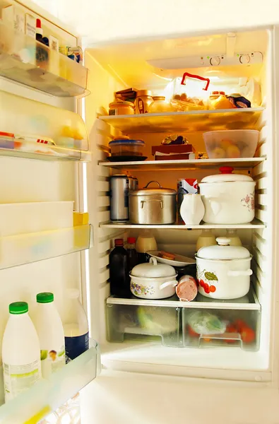 stock image Open fridge
