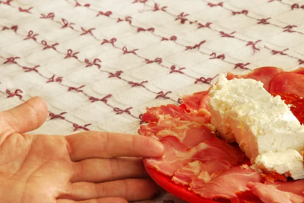 Мясо и сыр — стоковое фото