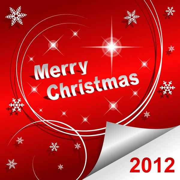Merry christmas 2012 rode achtergrond — Stockvector