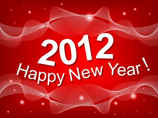 Nouvel an 2012 fond rouge — Image vectorielle