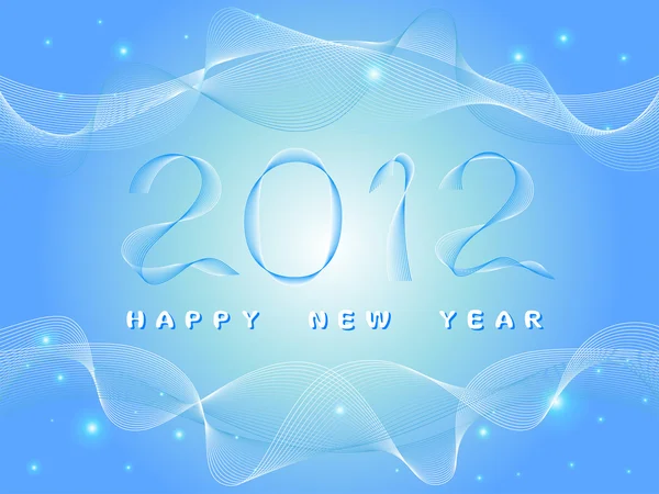 新的一年梦幻蓝色背景 — 图库矢量图片