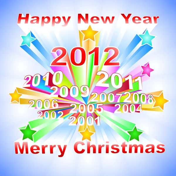 Новий рік 2012 барвистий фон — стоковий вектор