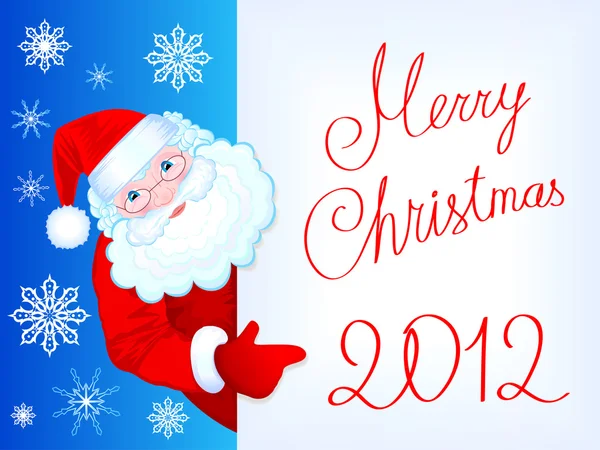 Buon Natale 2012 cartolina con gentile Babbo Natale — Vettoriale Stock