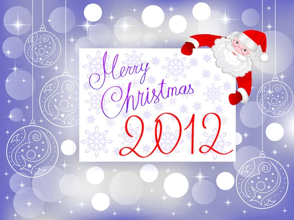 Veselé Vánoce 2012 Pohlednice s druh santa claus — Stockový vektor