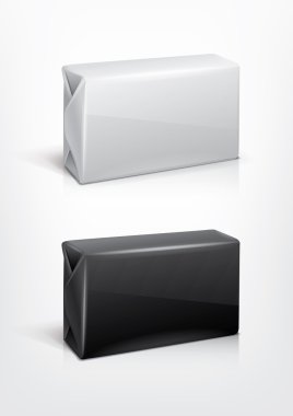 White and black wrap box package clipart