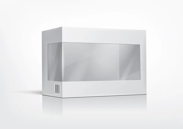 Kartonnen doos met een transparant kunststof venster — Stockvector