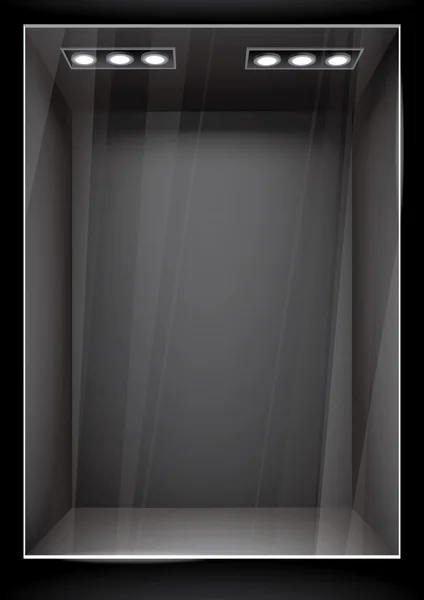 Vertikale schwarze Schaufensterfront — Stockvektor