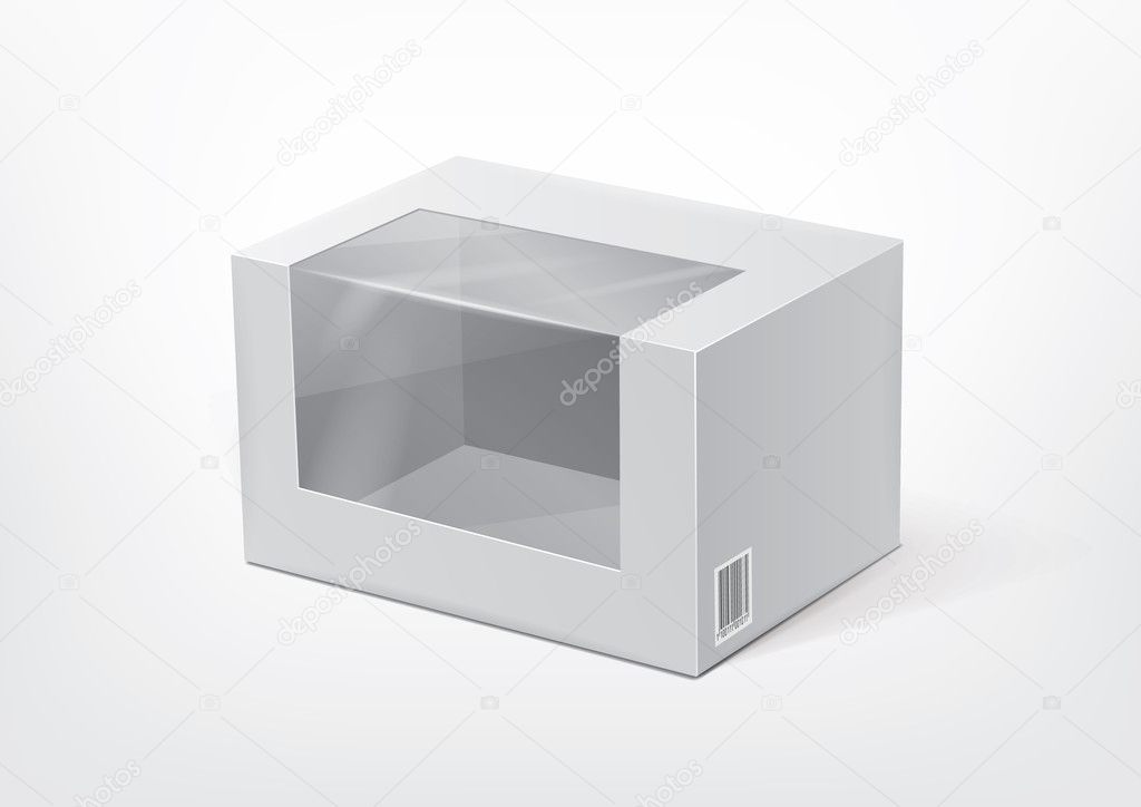 Cardboard box with a transparent plastic window