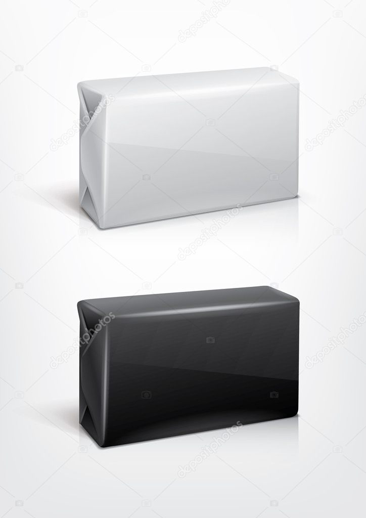 White and black wrap box package