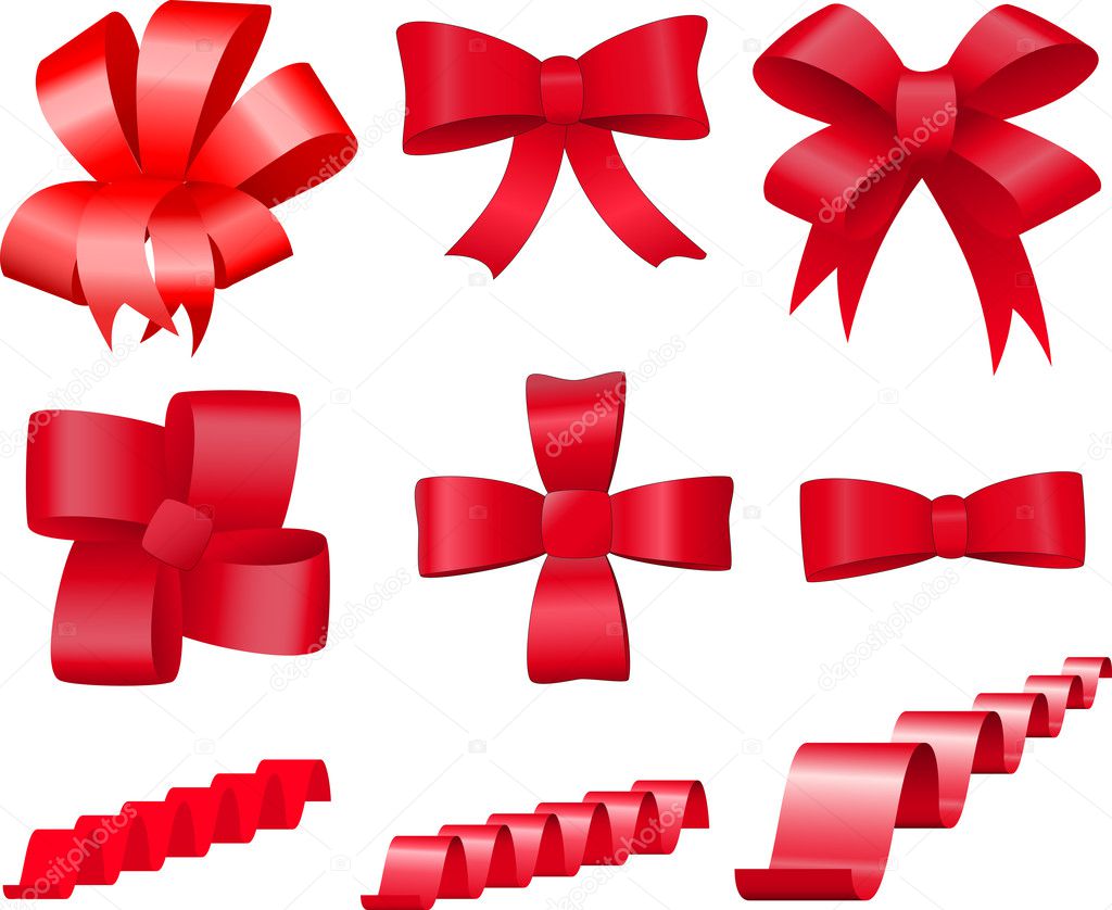 Red bows set