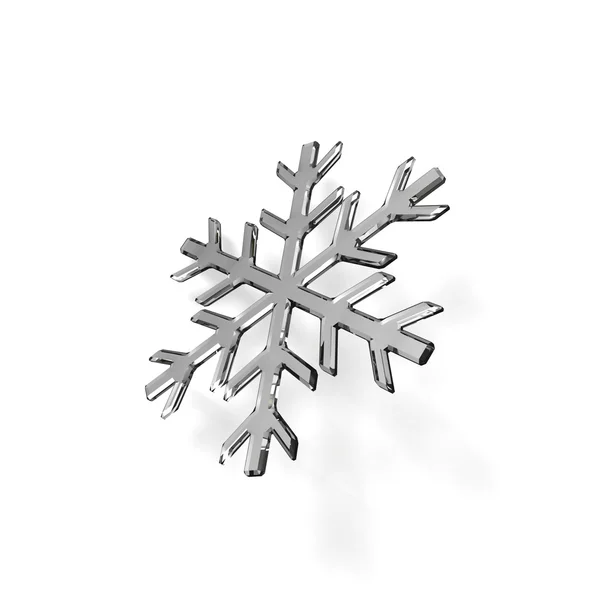 Gray glass snowflake — Stock Photo, Image