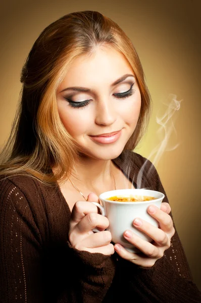 Woman with cup of Coffee — Stock Photo, Image