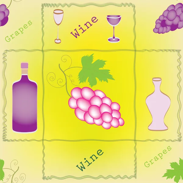 Modèle sans couture avec du vin — Image vectorielle