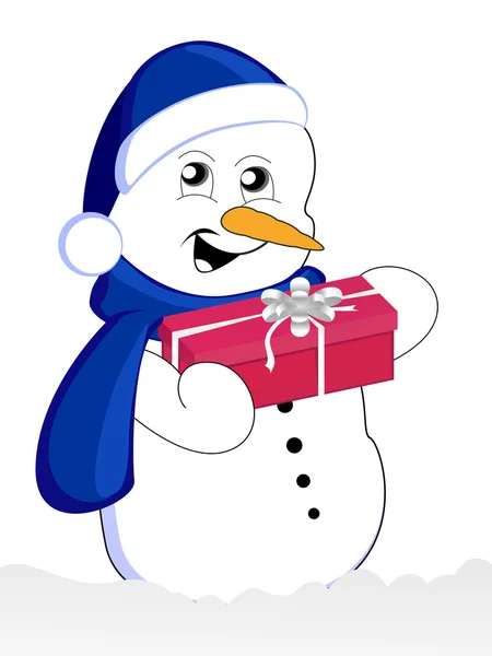 Grappige sneeuwpop — Stockvector