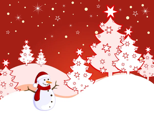 Зимова сцена різдвяна листівка — стоковий вектор