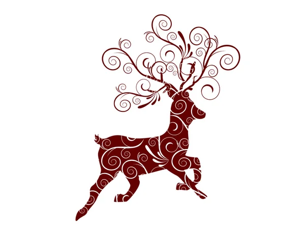Christmas roe deer — Stock Vector