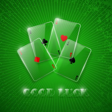 Glass poker aces. clipart