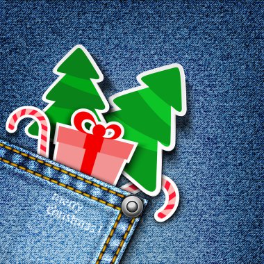 Denim xmas background. clipart