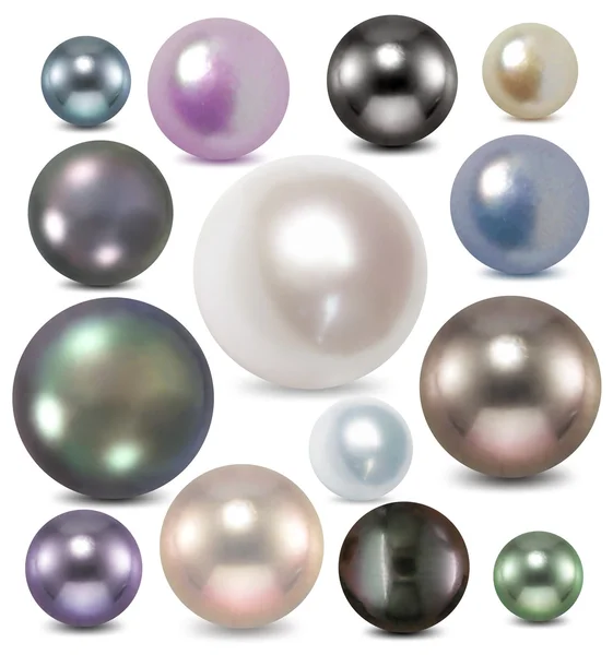 Set of colorful pearl. Vector — Stock Vector © emaria #6903844