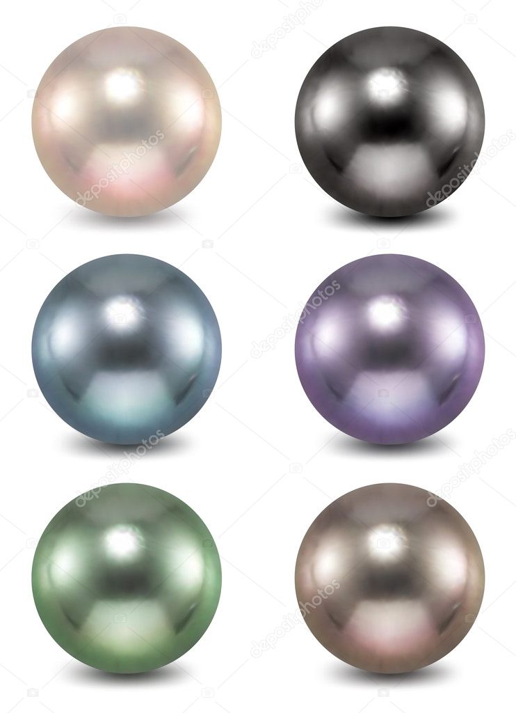 Download Set of colorful pearl. Vector — Stock Vector © emaria #6903844