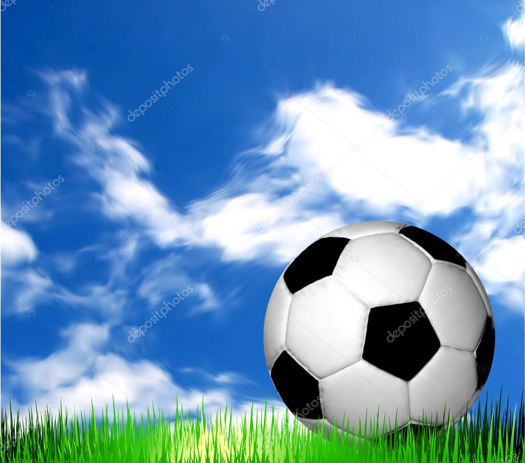 Soccer ball on the grass. Vector football — Stock Vector © emaria #6932771