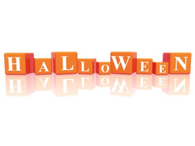 Halloween in 3d cubes clipart