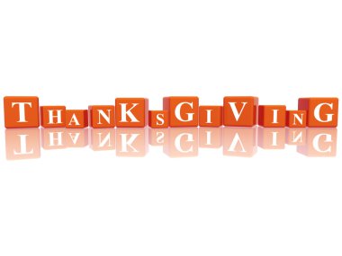 Thanksgiving in 3d cubes clipart