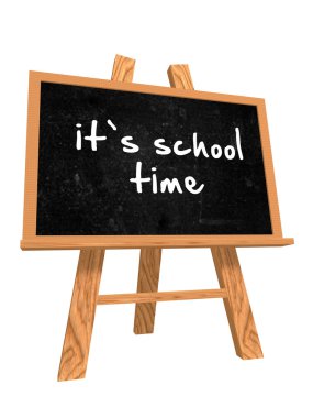 It's school time on blackboard clipart