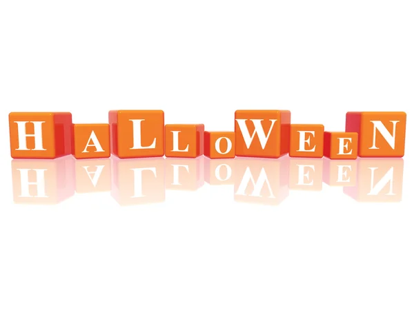 Halloween in 3D-Würfeln — Stockfoto