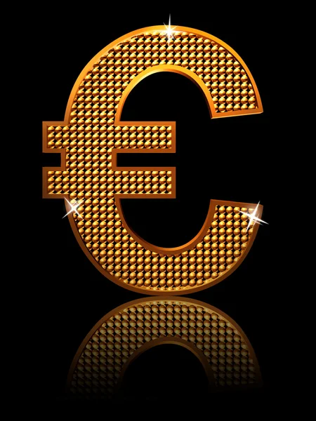 Signo de euro brillante — Foto de Stock