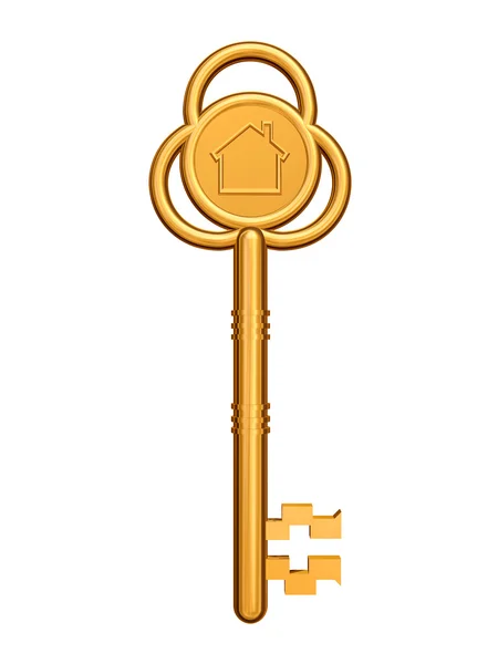 Arany kulcs ház — Stock Fotó