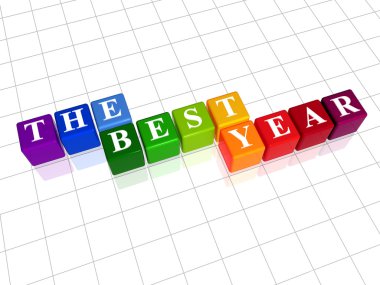 The best year in color clipart