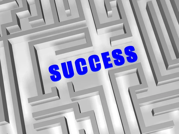 Blue success in labyrinth — Stock Photo, Image